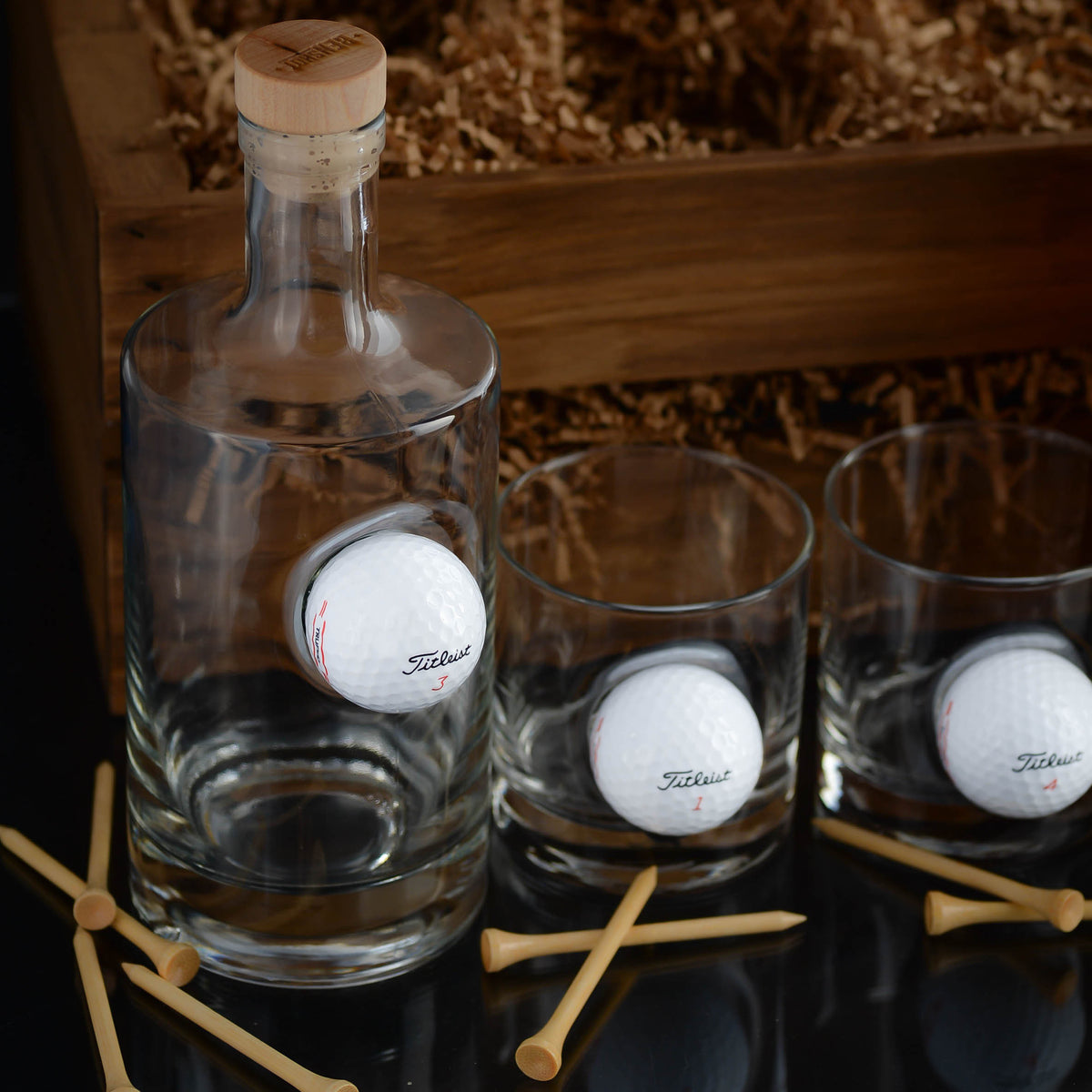 Johnnie Walker Black Label Whisky Gift Basket Set for whiskey lover and golf lovers