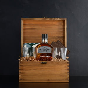 Gentleman Jack Whiskey Gift Box Set with glasses for birthdays, whiskey lovers and golf lovers