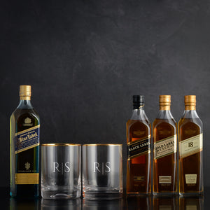 Johnnie Walker Sampler Gift Box Set with glasses for birthdays, Corporate gifting, a warm thank-you, or Retirement Gifting