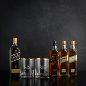 Luxury Johnnie Walker Scotch Whisky Sampler Gift Set with glasses - for scotch lovers, birthdays, holidays, and anniversaries