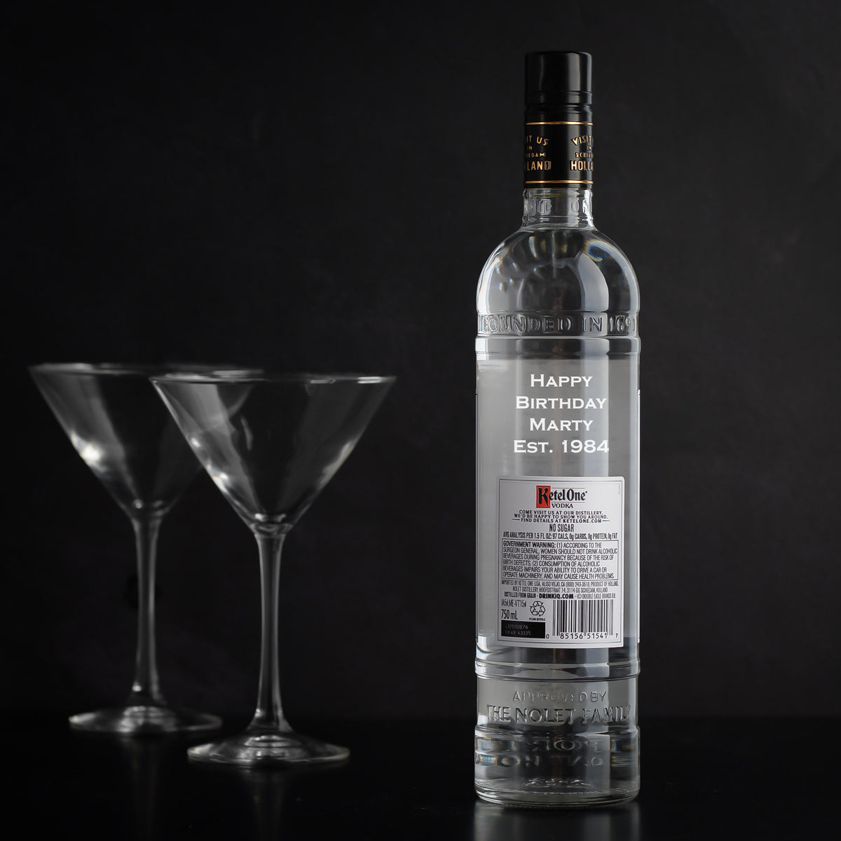 Ketel One Vodka Engraved Bottle for birthdays, retirements, anniversaries or a thank you