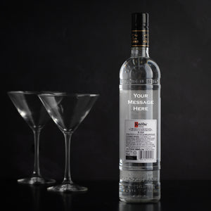 Ketel One Vodka Engraved bottle with custom message