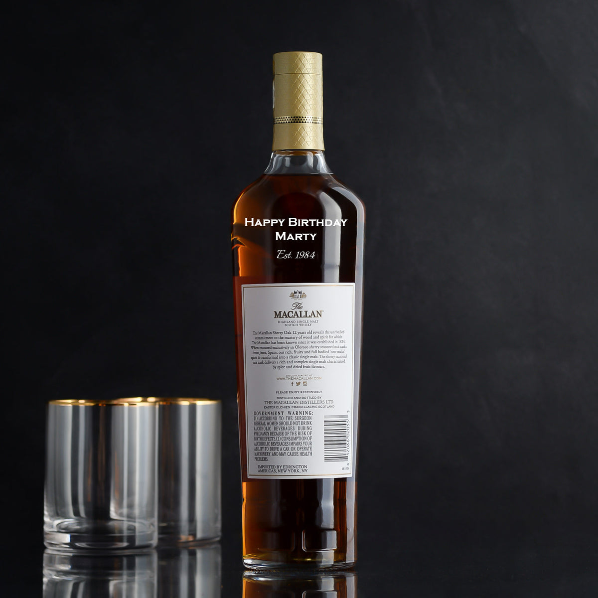 Macallan 12 Year Scotch Whisky Sherry Oak Birthday gift