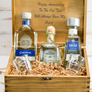 Personalized Tequila Tasting Box Set - Gift Basket for Tequila Lovers