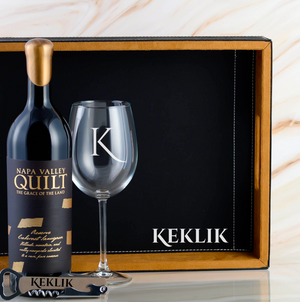 Luxury Wine Gift Set with glasses for corporate events, birthdays, house warming, anniversary, thank-you, fine wine lovers - personalized and delivered