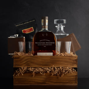 Custom Birthday Whiskey Gift Basket Set with Engraving for whiskey lovers