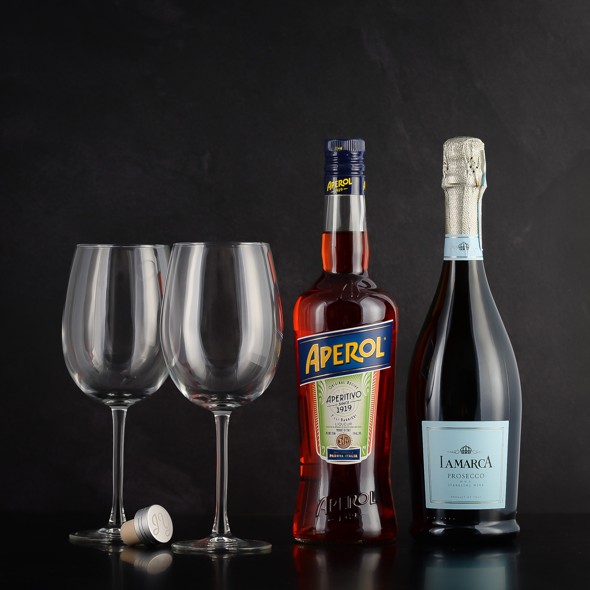 The best Aperol Spritz Gift Basket Set with LaMarca Prosecco, italian spritz for birthdays, corporate liquor gifts, anniversary, and thank-you