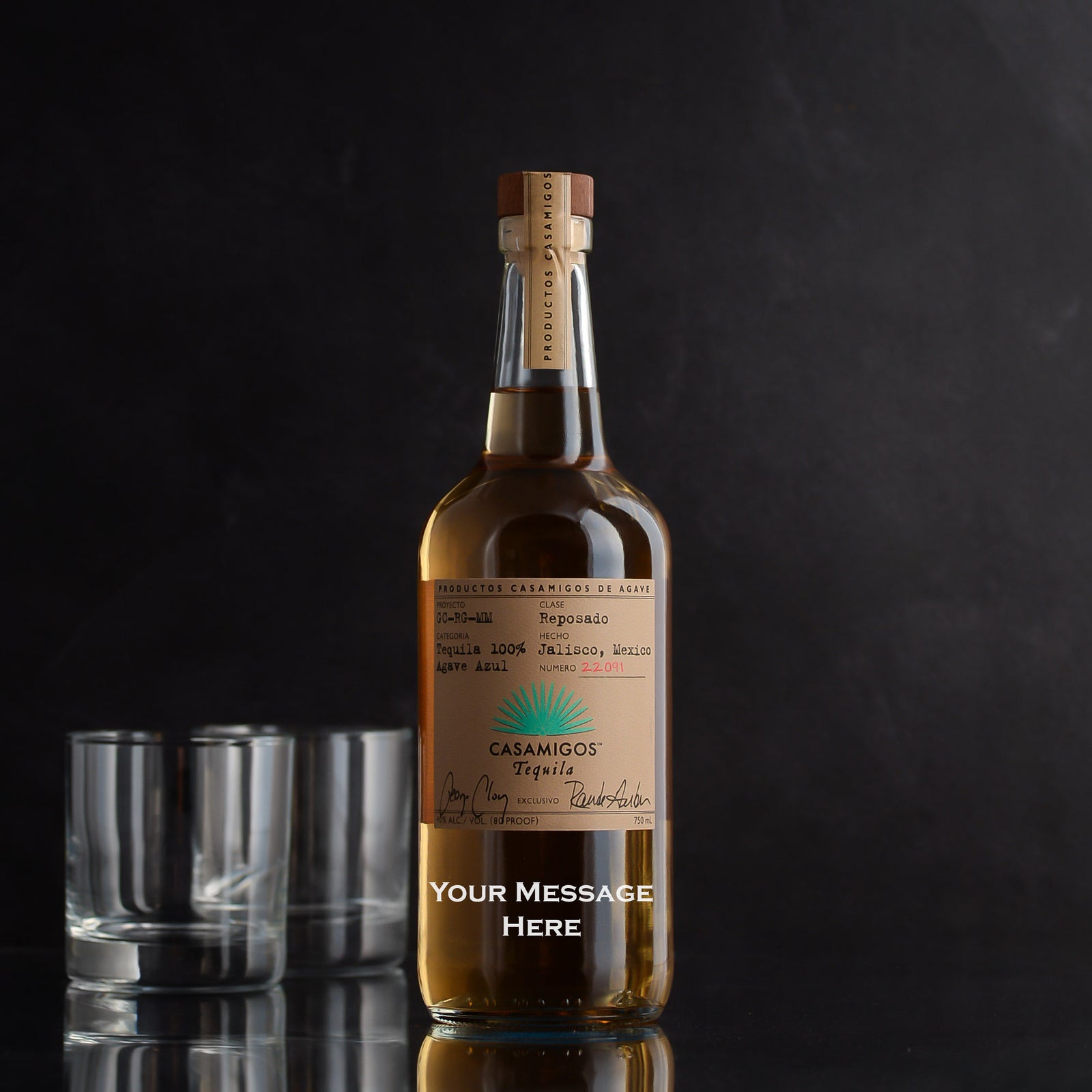 Casamigos Reposado Tequila Engraved Bottle for birthdays, retirements, anniversaries, corporate promotions