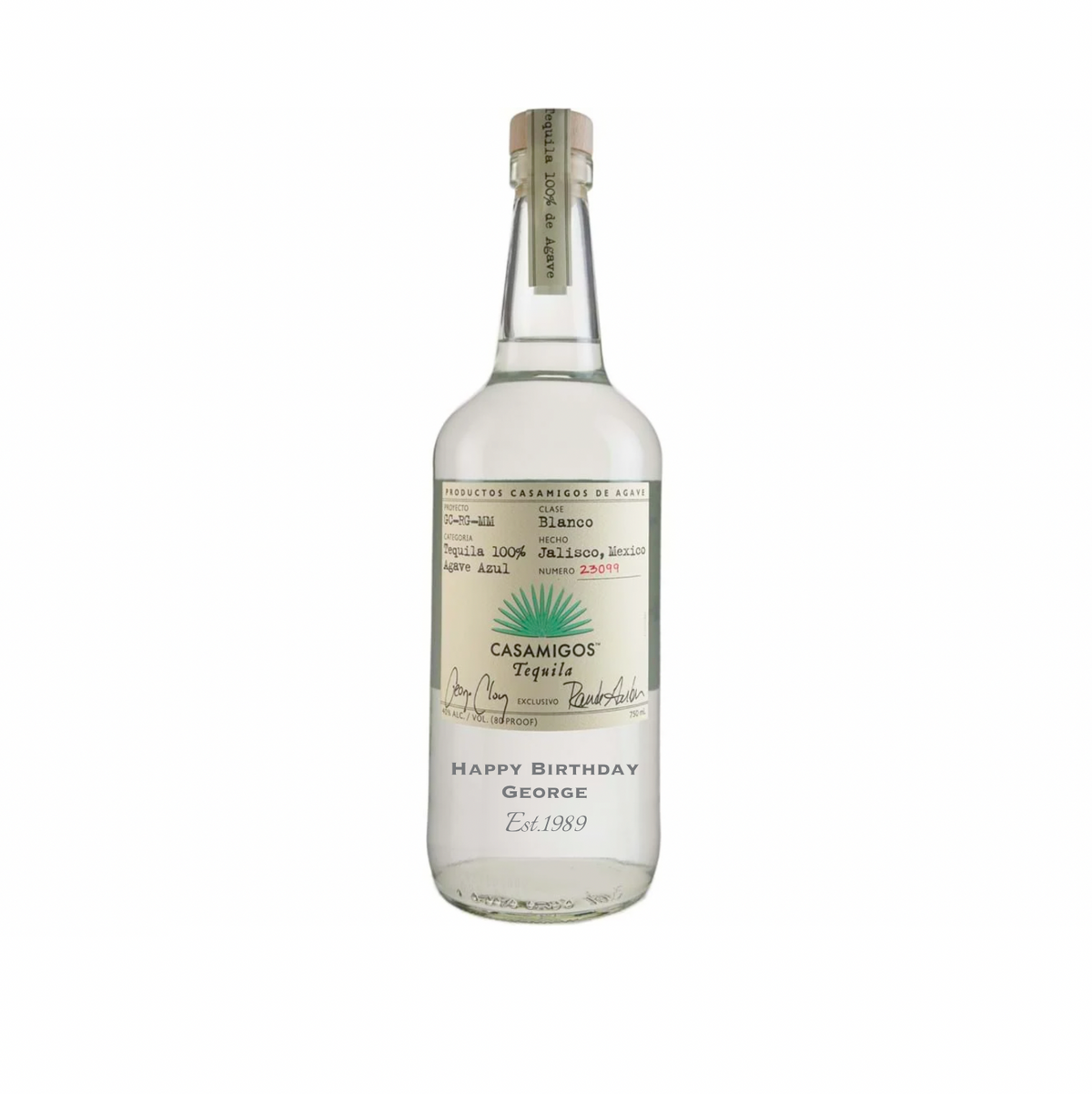 Casamigos Tequila Engraved Gift Bottle for birthdays, anniversaries, retirements, and tequila lovers