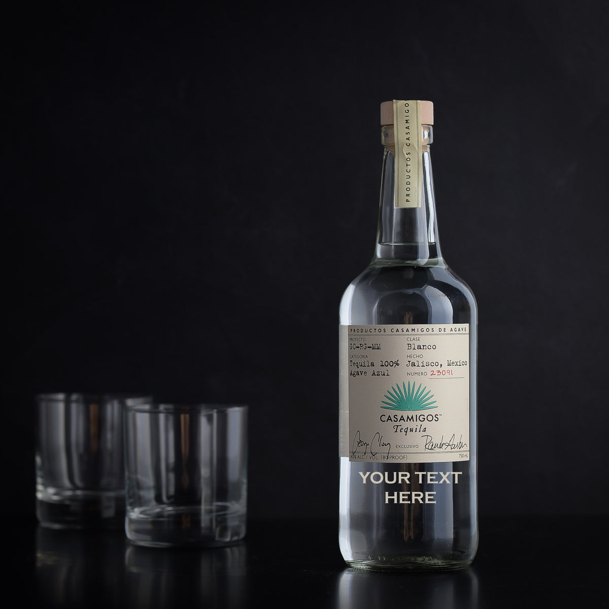 Casamigos Tequila Engraved Gift Bottle for birthdays, anniversaries, retirements, and tequila lovers