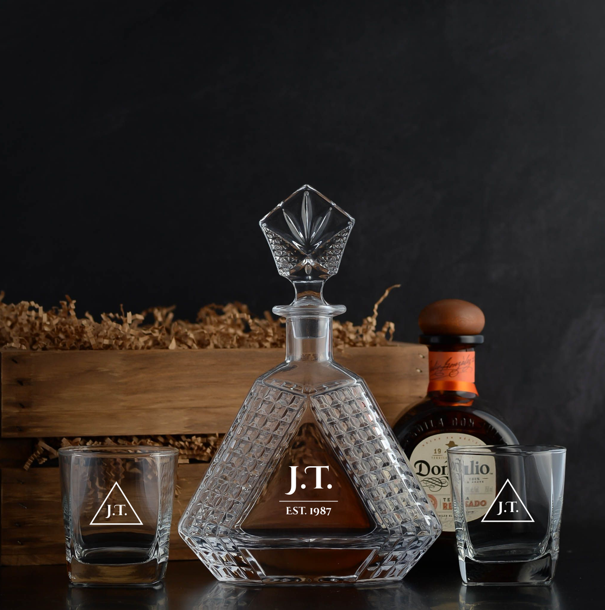 Don Julio Tequila Gift Basket with glasses.