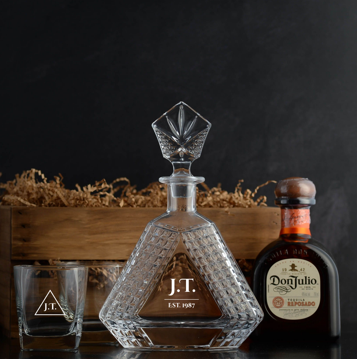 Don Julio Tequila Gift Basket with glasses.