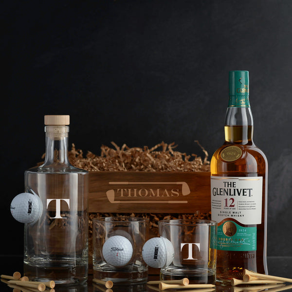 Glenlivet 12 Year Whisky Personalized Golf Gift Set