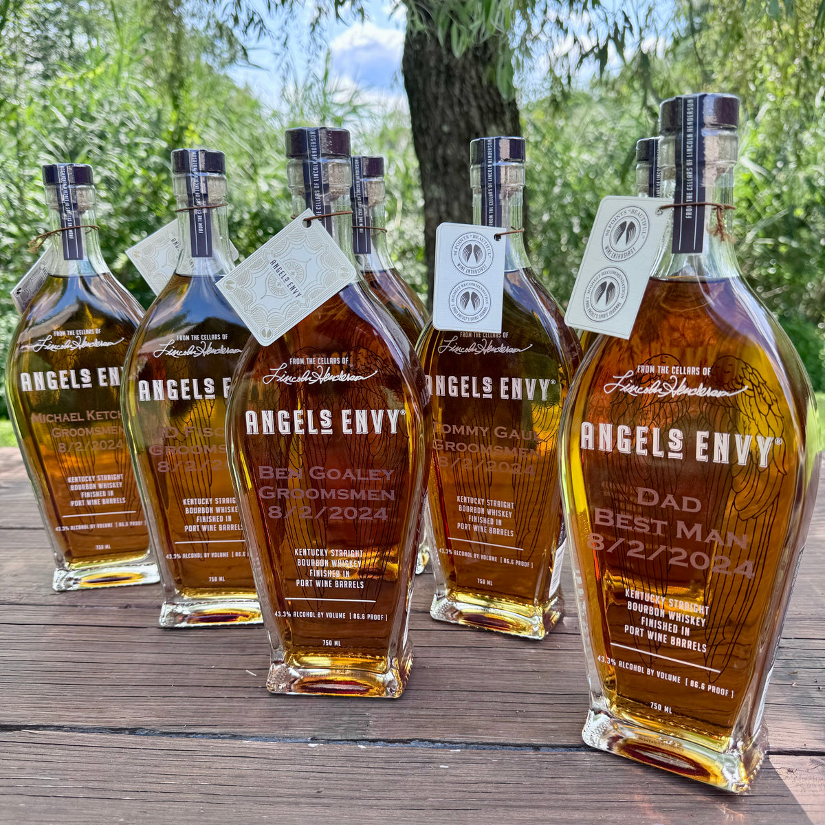 Angel's Envy Bourbon Whiskey groomsmen engraved gift