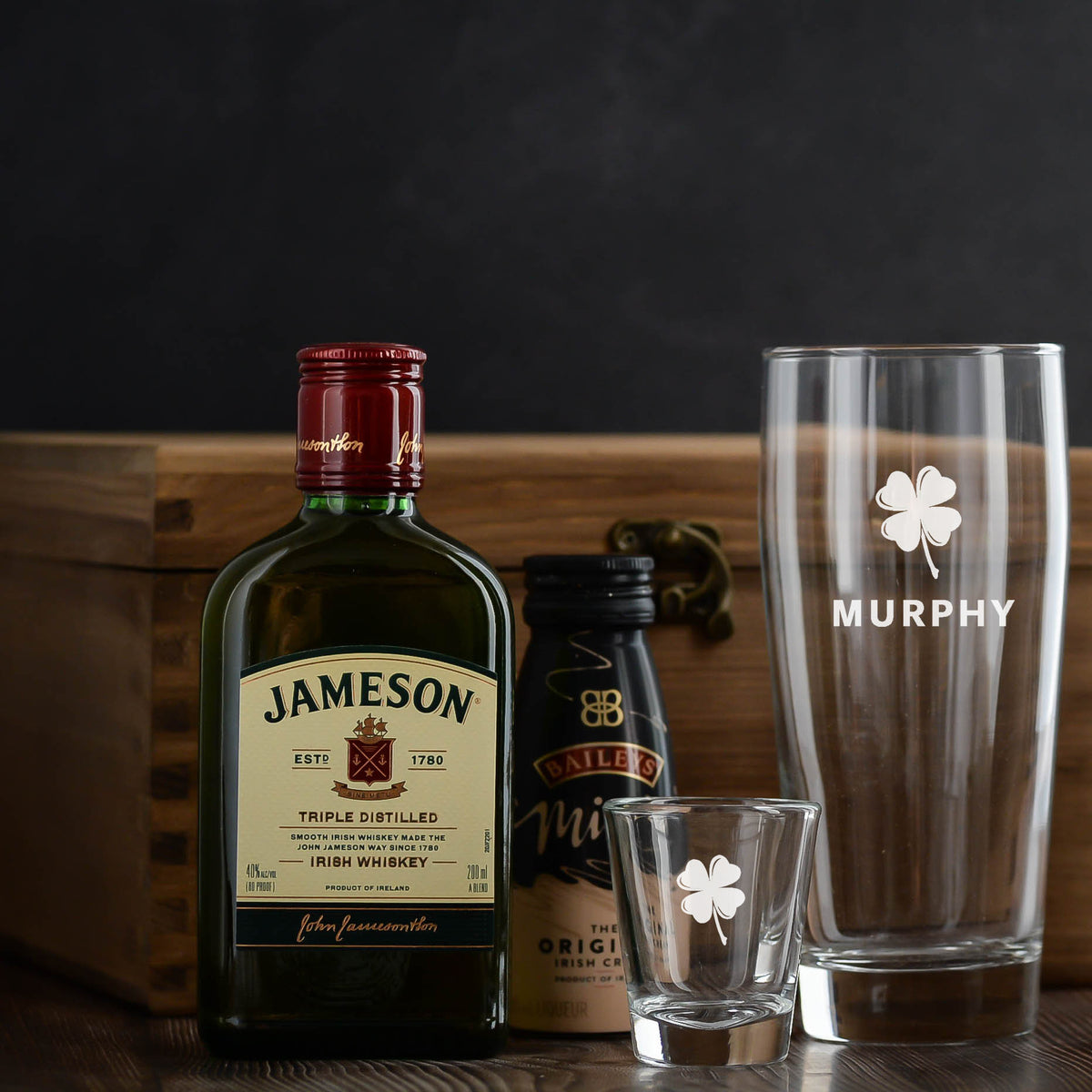 Jameson Whiskey Gift Box Set with Beer and glasses
