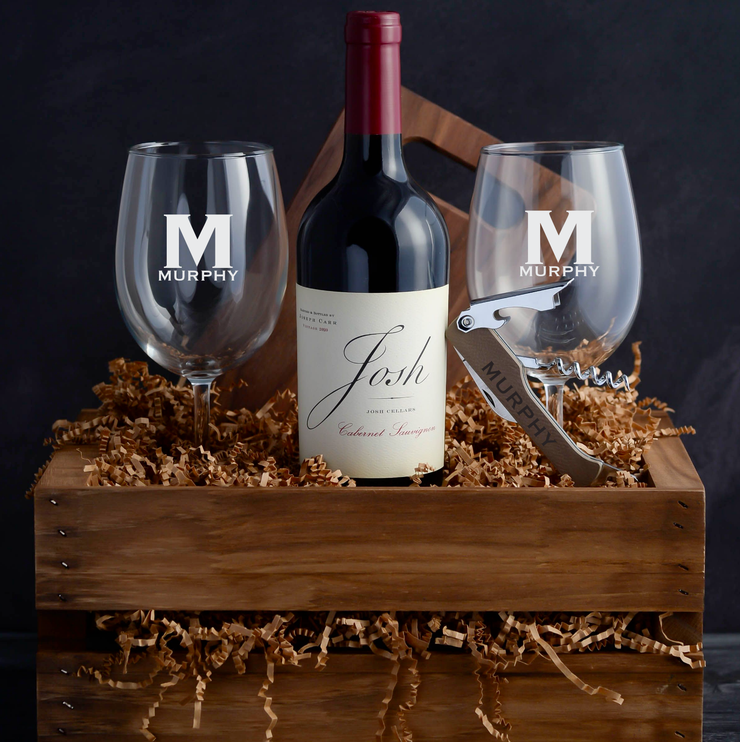 Josh Cabernet Wine Gift Basket with free personalization