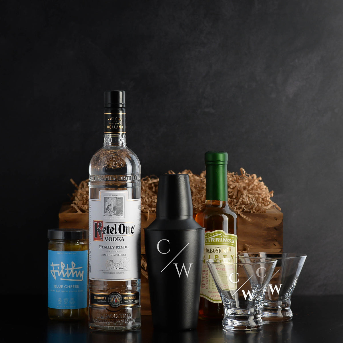 Ketel One Vodka Filthy Martini Gift Set