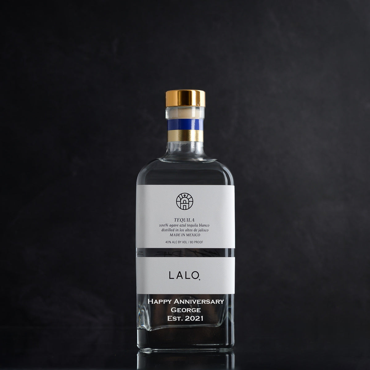 LALO Tequila Blanco Engraved Gift Bottle for tequila lovers, Anniversary Gift, or birthday gift