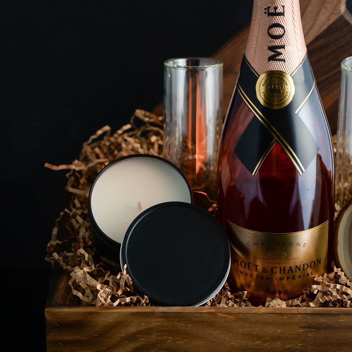 Moet Rose Champagne Gift Basket