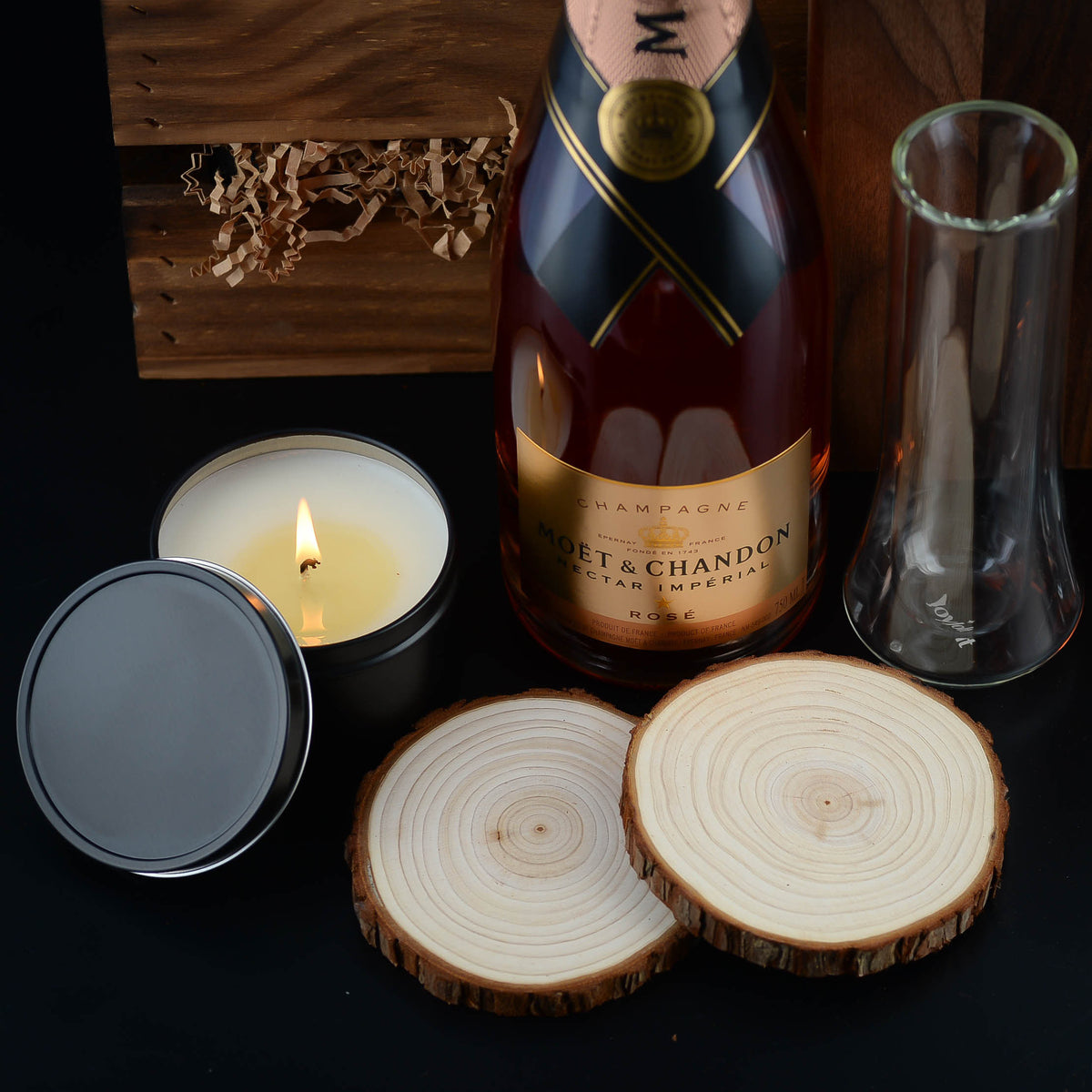 Moet Rose Champagne Gift Basket