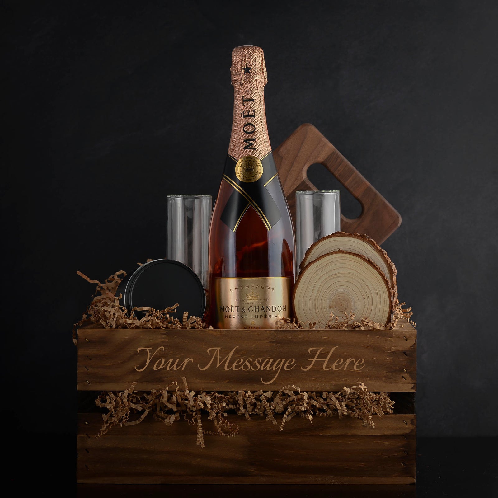 Moet Rose Champagne Gift Basket