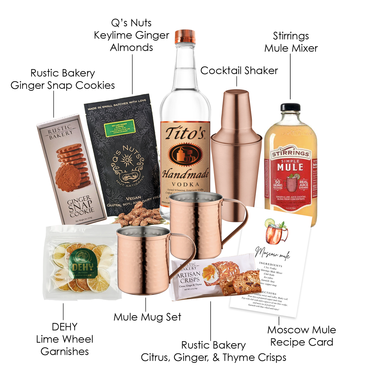 Tito's Vodka Moscow Mule Gift Basket Set