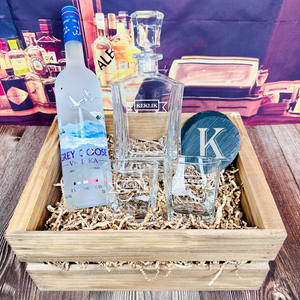 Grey Goose Vodka Gift Set w/2 Martini Glasses 750ml