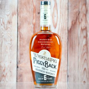 Engraved WhistlePig PiggyBack 100 Proof Bourbon Whiskey