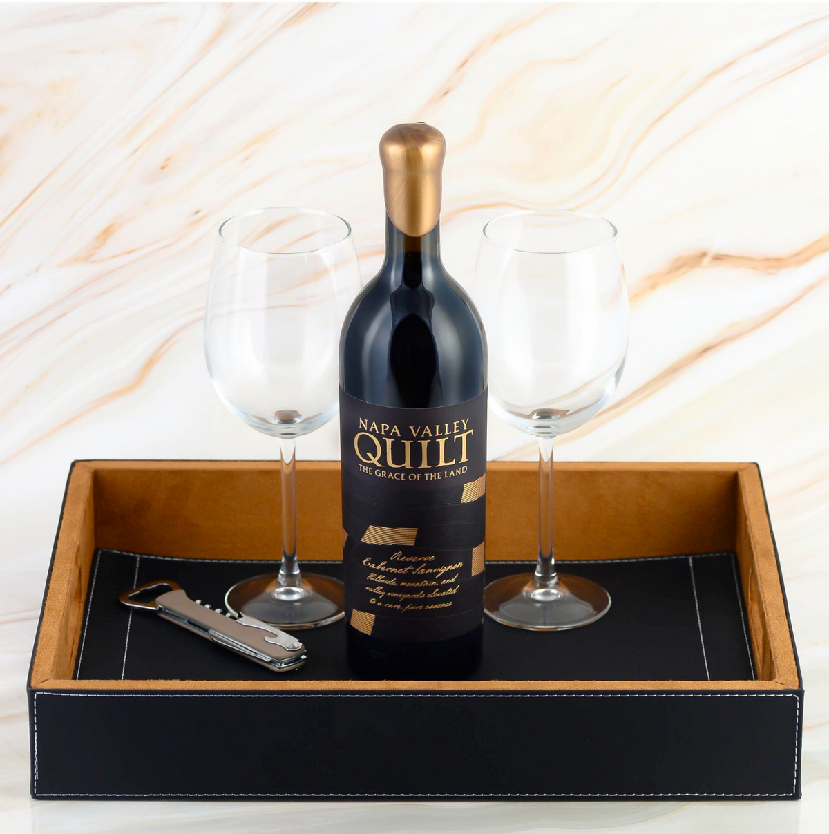Luxury Wine Gift Set with glasses for corporate wine gifts, birthdays, house warming, anniversary, thank-you, fine wine lovers