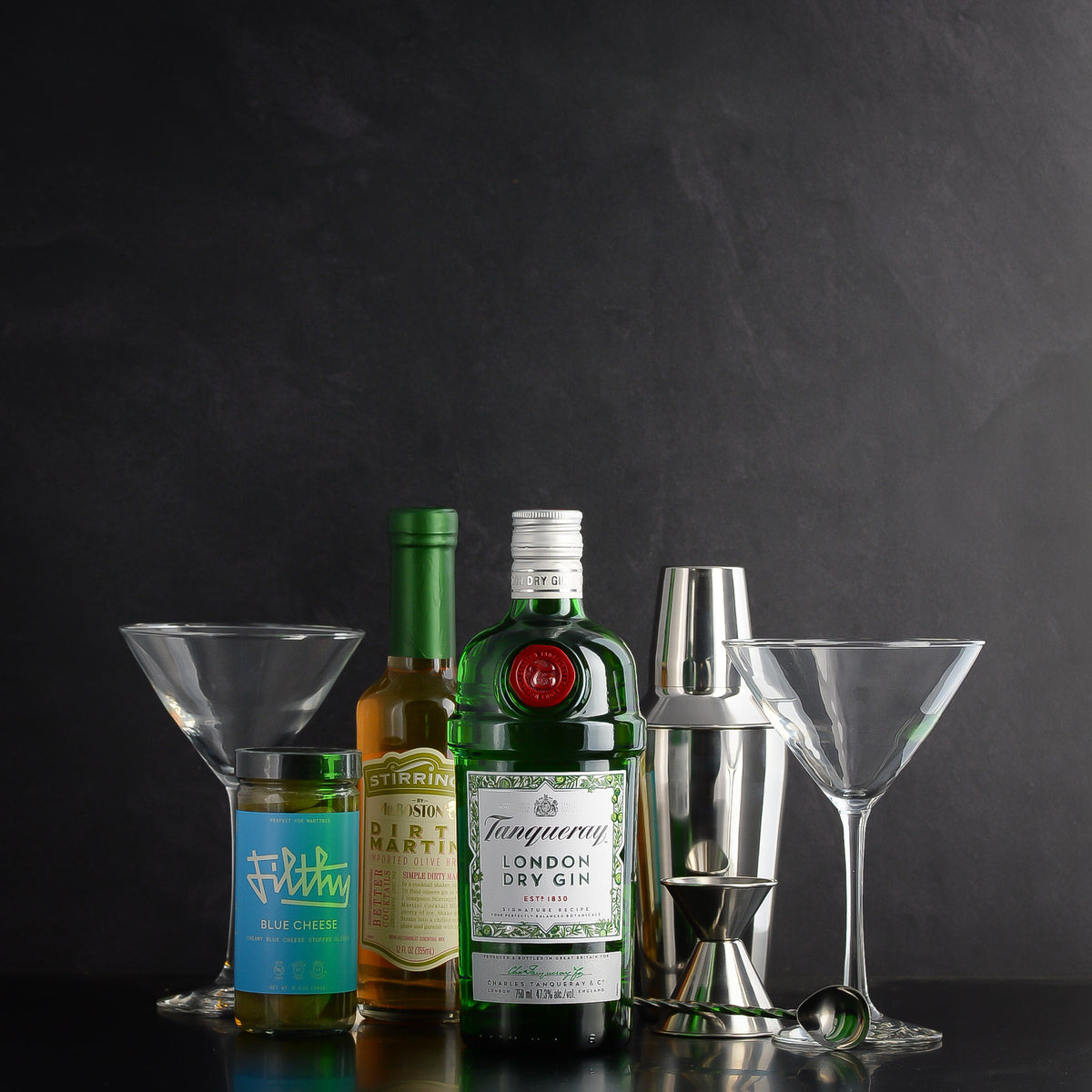 Tanqueray London Dry Gin Filthy Martini Gift Set by Elevated Spirit Shop