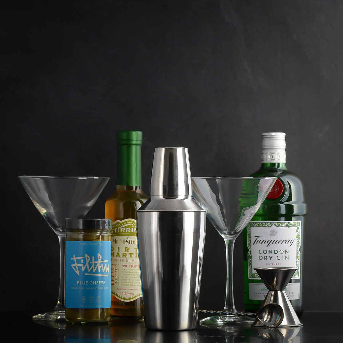 Tanqueray London Dry Gin Filthy Martini Gift Set by Elevated Spirit Shop