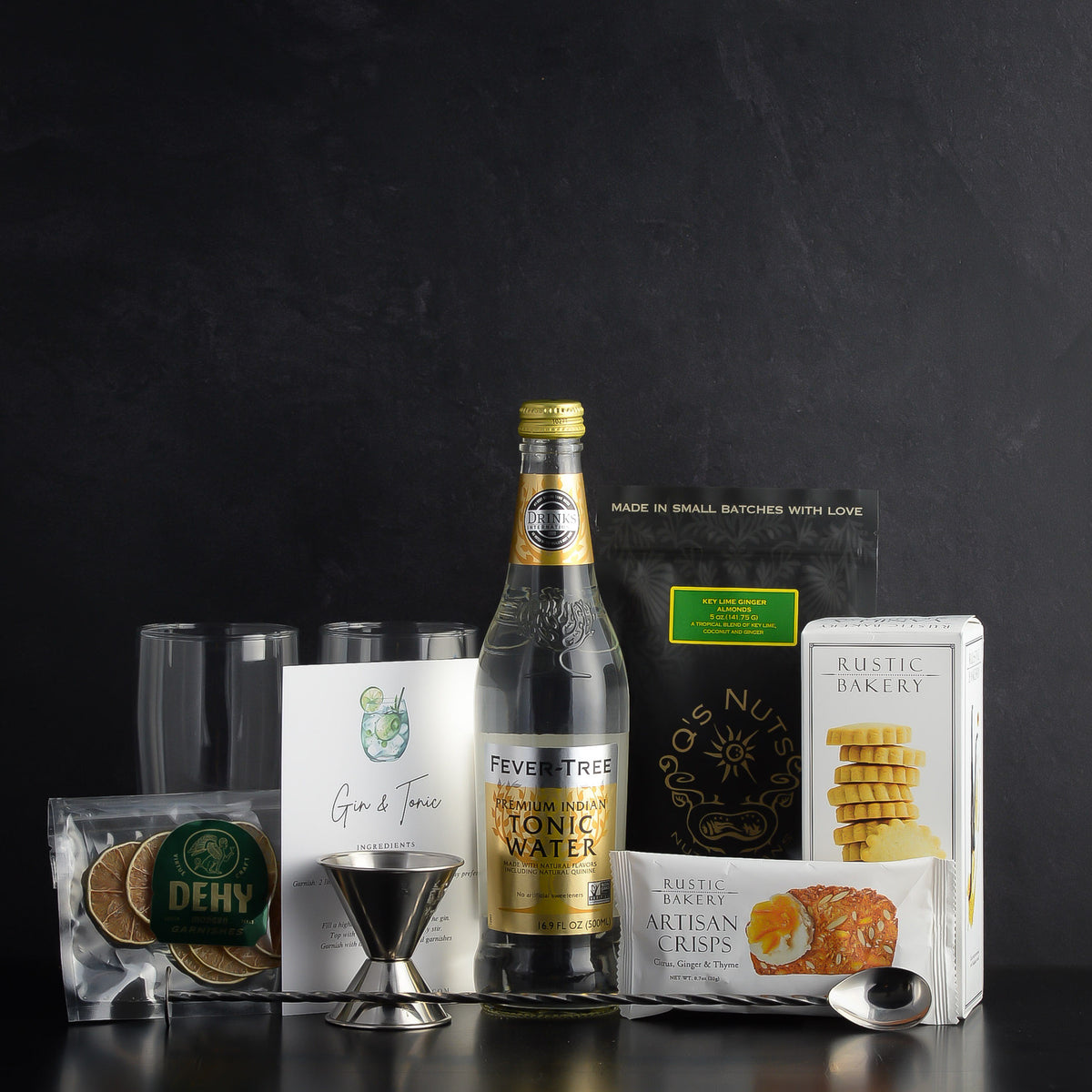 Luxury Bombay Sapphire Gin and Tonic Gift Basket by Elevated Spirit Shop for birthdays, corporate gifts, holidays, gin lovers