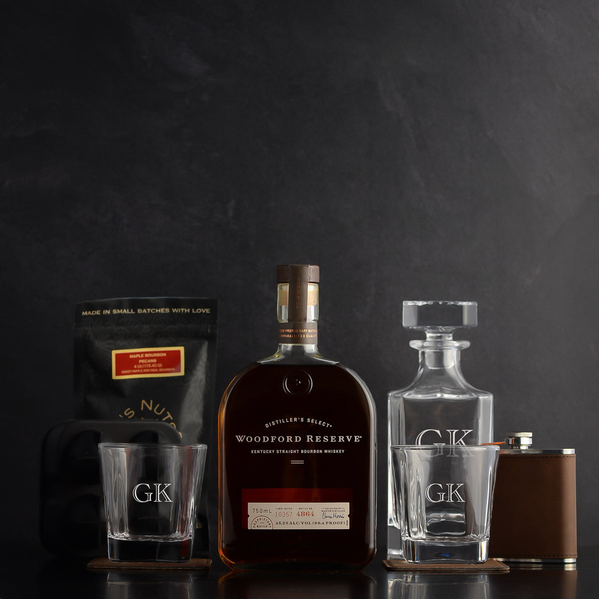 Personalized Whiskey Gift Basket Set for real estate closing, thank you, and whiskey lovers