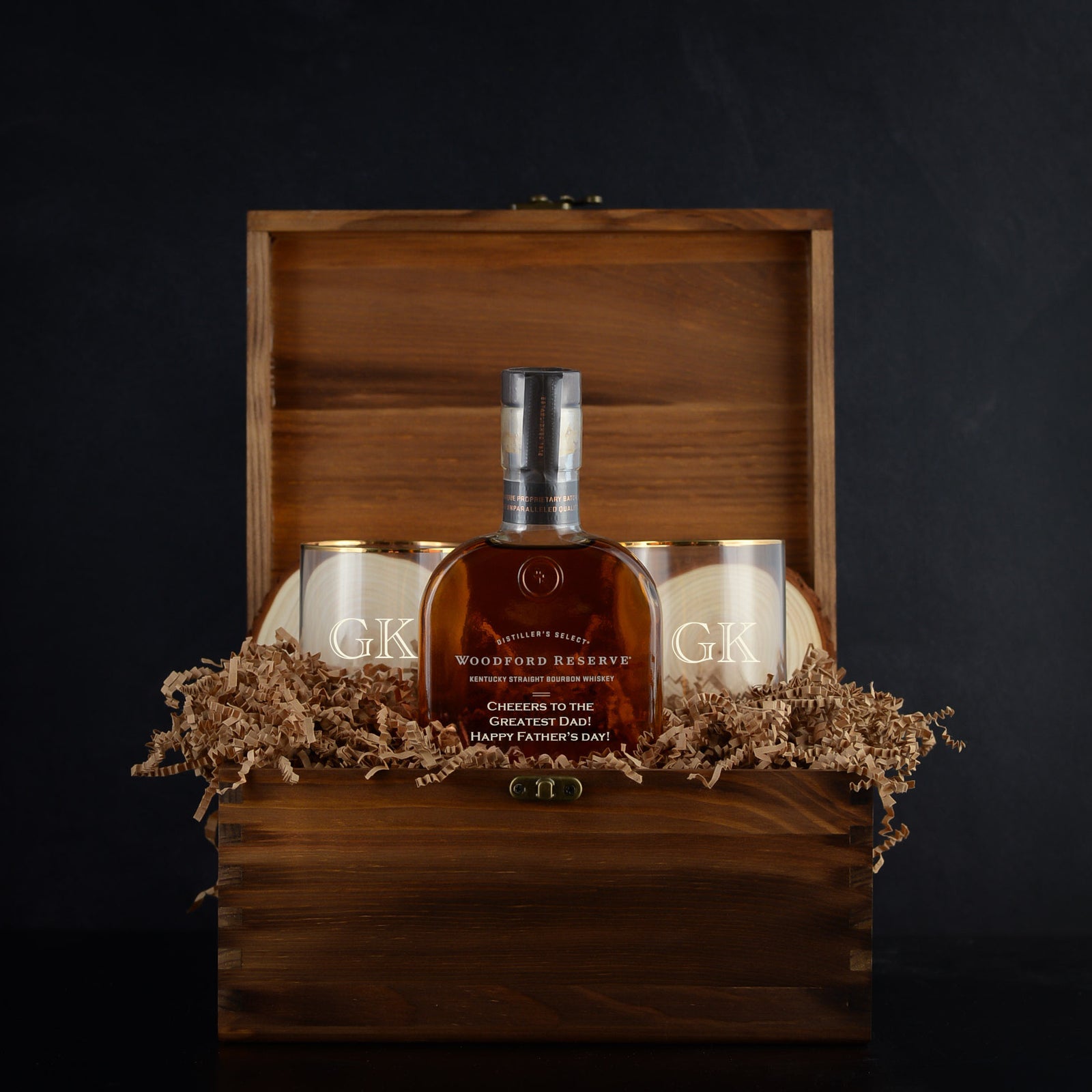 Personalized Woodford Reserve Whiskey luxury Gift Box Set with glasses for bourbon whiskey lovers, corporate gifting, and birthdays